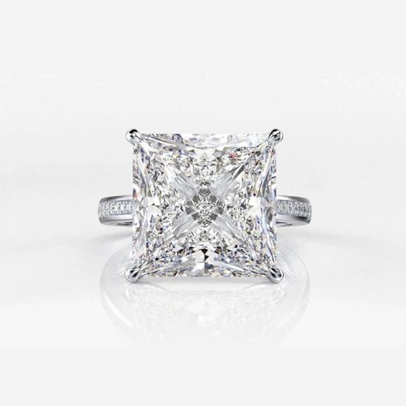 boutique Jewelry - *NEW💎925 Sterling Silver Diamond Halo Square Ring
